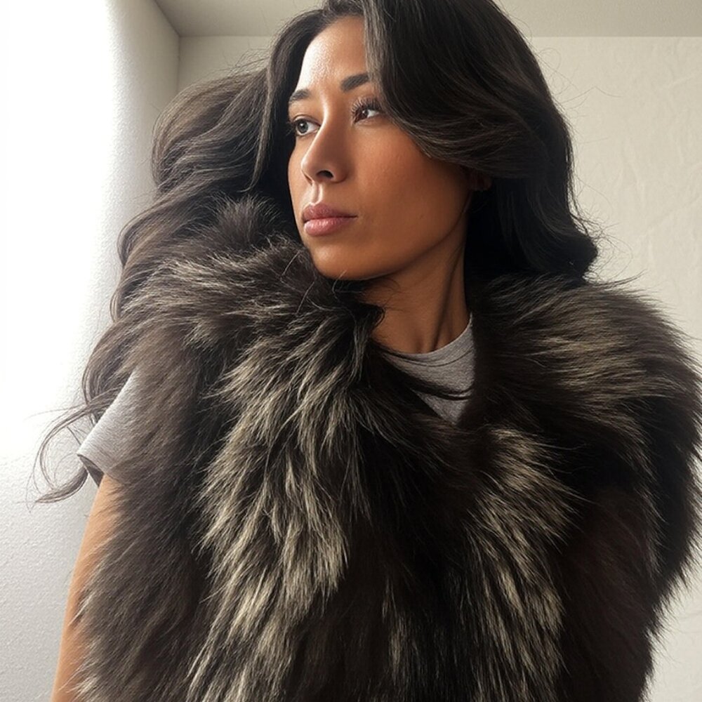 Rare, Vintage Kryos Paris Silver Fox Vest, US  4/6, Size 38